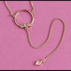 Luv AJ FULL BLOOM LARIAT ROSE GOLD W  SWAROVSKIS